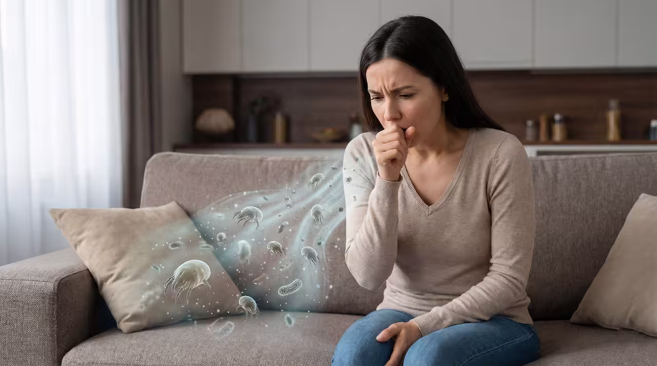 Sofá sujo pode causar problemas respiratórios? Entenda